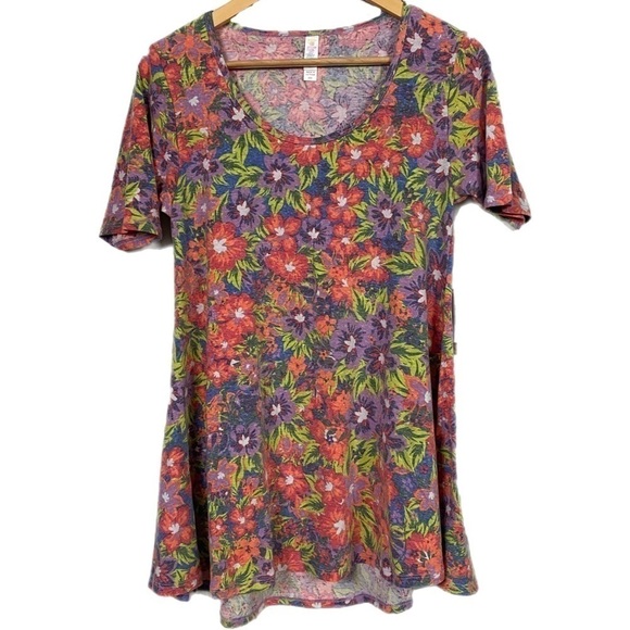 Nwt | LuLaRoe Perfect T Multi-color Floral Print Size XXS - Picture 1 of 5
